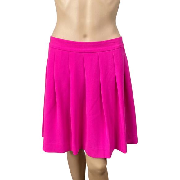 J.Crew Hot Pink Fuchsia Box Pleat Barbiecore Mini Skirt SZ 6 - Picture 3 of 9